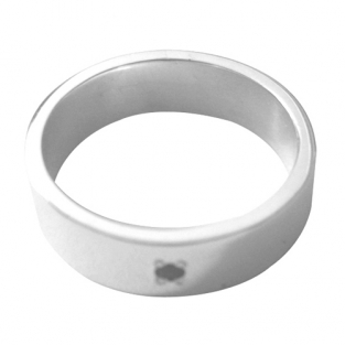 Ring 5mm zilver met steentje